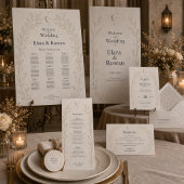 Carte de Menu de Mariage Céleste