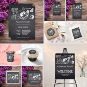 Chalkboard Adventure wacht op Baby shower Bedankkaart
