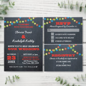 Chalkboard Multi Lights Rood Gepersonaliseerd Etiket (Personaliseer de collectie van deze zelfstandige maker.)