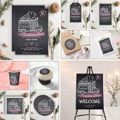 Invitation Chalkboard Ice Cream Baby shower camion