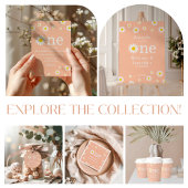 Invitation Chamomile Fleur Fleur sauvage Coral Premier annive