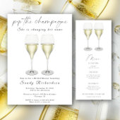 Bruidsfeestmenu met champagne openen menu