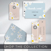 Banderoles Retro Pastel Blue White Daisy Business Logo Event