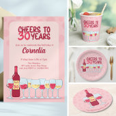 Assiettes En Carton Soirée kawaii à thème vin pendant 30 ans