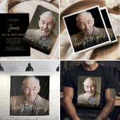 Tenture 80e anniversaire de la fête Photo Gold Script Chee