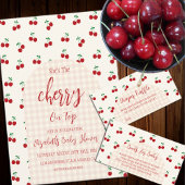 Serviette En Papier Baby shower cerises