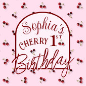 Cerises Thème Premier anniversaire Invitation