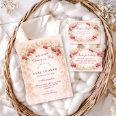 Invitation Cherry Bloom Floral Baby Shower 