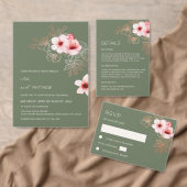 Étiquette Fleurs de cerisier rose blanc | Mariage (Personnalisez la collection de ce créateur indépendant. )