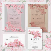 Save The Date Fleurs de cerisiers roses