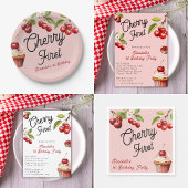 Invitations En Vélin Cherry été en haut 1er Anniversaire superposition