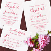 Cherry Red Wedding Reception Informatiekaartje