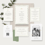 Carte Ivory & Green | Chic Floral Wedding Save the Date