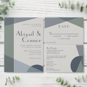 Chic Abstract Geometric Sage Navy Dusty Blue Programma (Personaliseer de collectie van deze zelfstandige maker.)