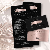 Luxe Roos Gold Monogram Chic Brush Stroke Zwart Case-Mate iPhone Case