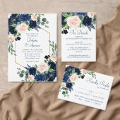 Tote Bag Blooms Chics | Coutume bleu marine et rose pâle (Personnalisez la collection de ce créateur indépendant. )