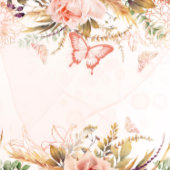 Chique botanische pioenroos vlinder Save The Date Bedankkaart