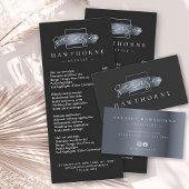 Chic Brush Stroke Black Faux Silver Grey Monogramm