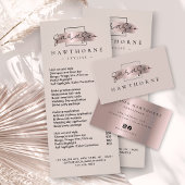 Carte Publicitaire Chic Brush Stroke Salon Tarifs Service Élégant