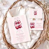 Invitation Chic Coquette cerise sur le Baby shower supérieur