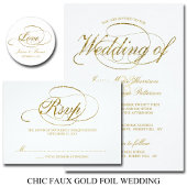 Étiquette-cadeau Chic Gold Foil Love Script Wedding Favor Modèle