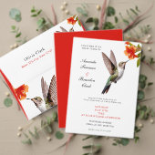 Invitation Chic colibri et Mariage de fleurs orange (Personnalisez la collection de ce créateur indépendant. Test)