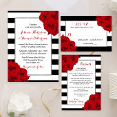 Invitations En Acrylique Chic Moderne Luxe Mariage Collection - Roses rouge