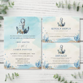 Save The Date Mariage de plage moderne et chic avec une ancre na (Personnalisez la collection de ce créateur indépendant.)