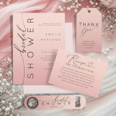 Invitation Simple Peachy Pink Ombre Bridal Shower 