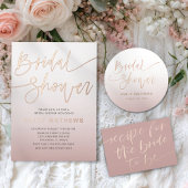 Serviette En Papier Modern Rose Gold Gradient Bridal Shower