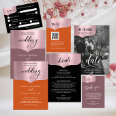 Invitations En Acrylique Mariage d'arc rose rose rose chic Script