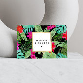 Chique Tropical Print Waterverf Designer Etiket