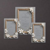 Invitation Chic Vintage Floral Golden Frame Mariage (Personnalisez la collection de ce créateur indépendant.)