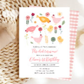 Sticker Rond Petite Fille De Poulets Ferme Pâques Poulet Annive