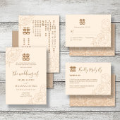 Chinois Elégant Double Bonheur Mariage Invitation