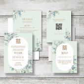Invitation Mariage chinois Eucalyptus double bonheur