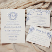 Chinoiserie Vintage Monogram Crest Mariage