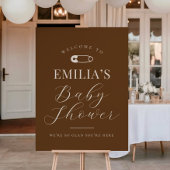 Faire-part de naissance chic marron chocolat