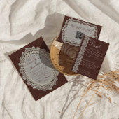 Cartes de placement de mariage en dentelle marron 
