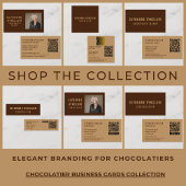 Elegant Brown Chocolatier Social Icon QR Code  Visitekaartje