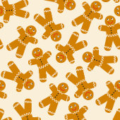 Papier Cadeau Gingerbread Cookie sur vert