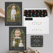 Papier Christmas Lights Photo Christmas Holiday Card