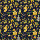 Rideaux De Douche Noël Gold Père Noël Snowman Stocking Motif cadeau