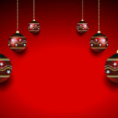 Carte Postale Noël Salutation Golden Red Winter Holidays