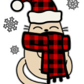 Carte Postale Petit chat de Noël