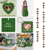 Porte-clés Pet noël votre photo rouge vert