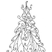 Cartes Pour Fêtes Annuelles Arbre de Noël Art déco élégant