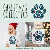 Chaussette de Noël avec empreinte de patte de chie