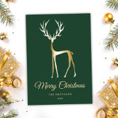 Groen Goud Rendier Kerstmis Elegant Minimalist Ronde Sticker