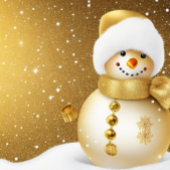 Serviette En Papier Fête de Noël Golden Snowman